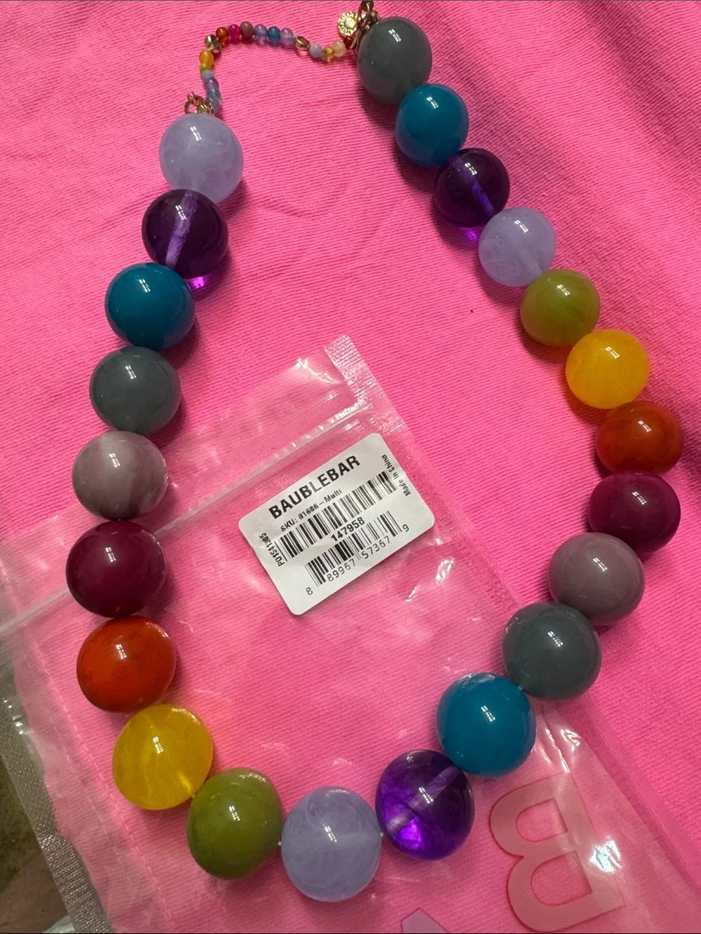 BaubleBar Chunky Bead Necklace - Purple, Blue, Green, Yellow, Orange, Pink